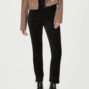 Paige Jacqueline Straight Leg Velvet Black Overdye Pants women’s size 25 NWOT